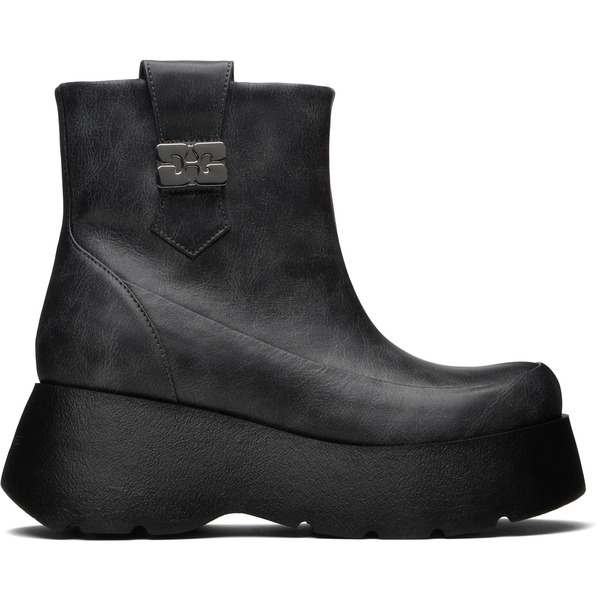  Ganni Gray Kat Low Boots 