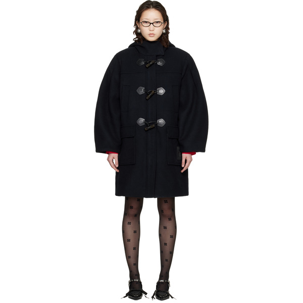  Ganni Navy Wool Duffle Coat 