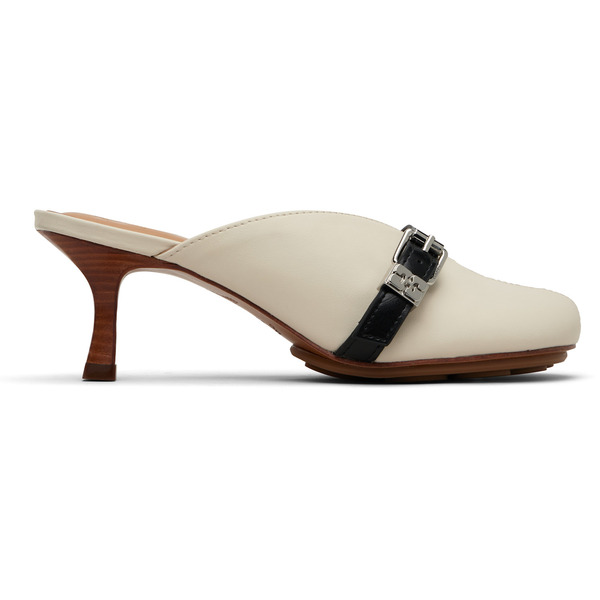  Ganni Off-white Sue Mule Heels 