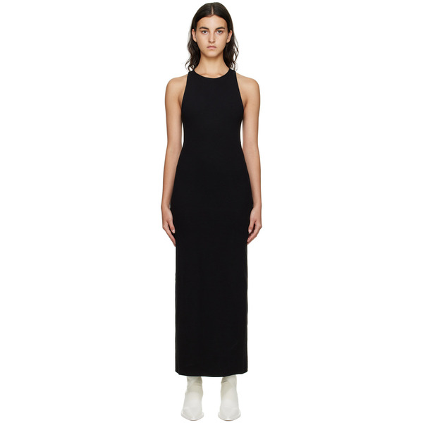  Gauchere Black Ribbed Midi Dress 