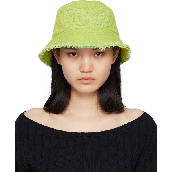  Gcds Green Distressed Bucket Hat 