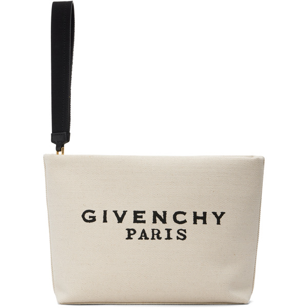  Givenchy Beige 'givenchy' Canvas Pouch 