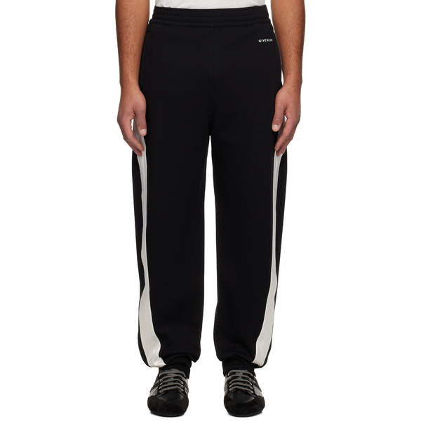  Givenchy Black Open Seam Contrast Sweatpants 