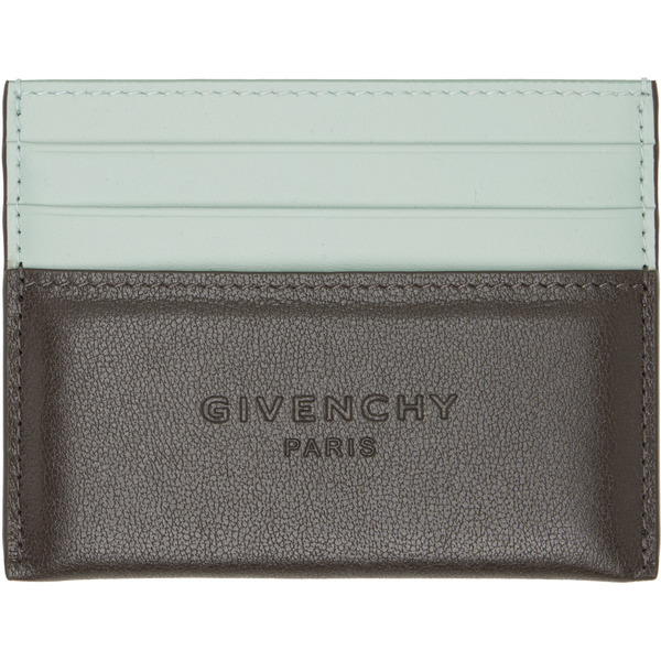  Givenchy Green & Brown Padded Cardholder 