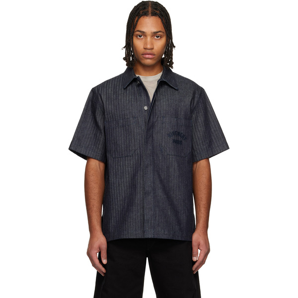  Givenchy Navy Herringbone Denim Shirt 
