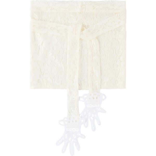  Gohar World White Embroidered Mini Lace Hands Apron 