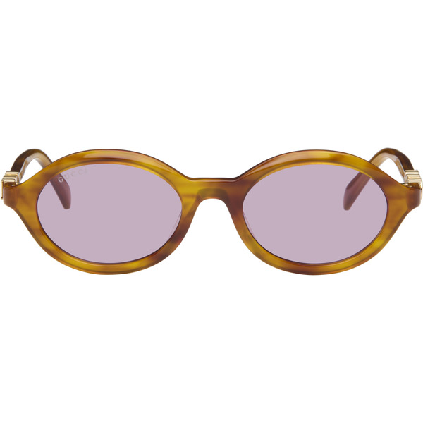  Gucci Brown Round Frame Sunglasses 