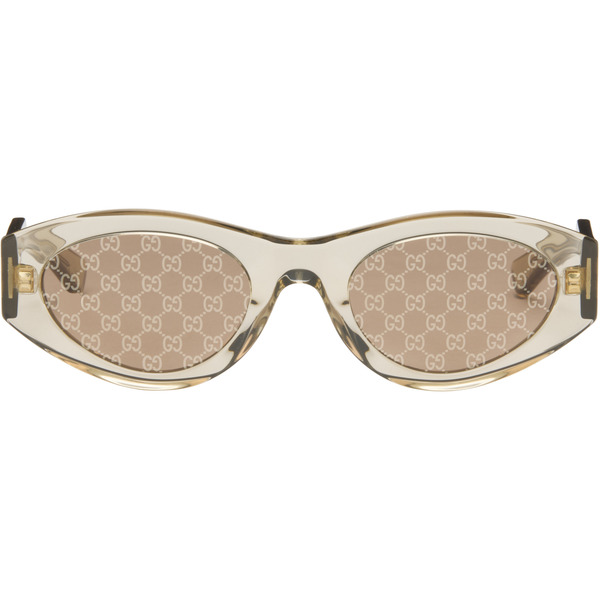  Gucci Yellow Monogram Wirecore Sunglasses 