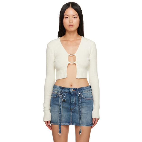  Heron Preston Off-white Lanyard Clasp Cardigan 