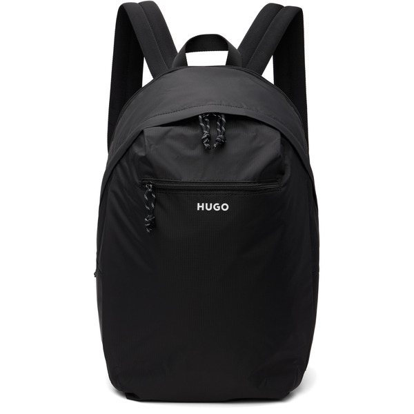  Hugo Black Contrast Logo Backpack 