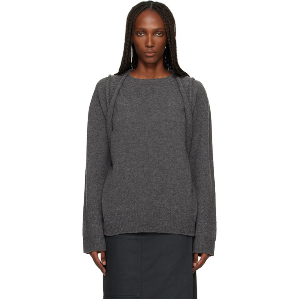  Issey Miyake Gray Backpack Knit Sweater 