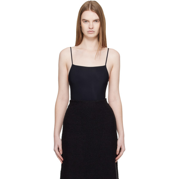  Jil Sander Black Spaghetti Straps Bodysuit 