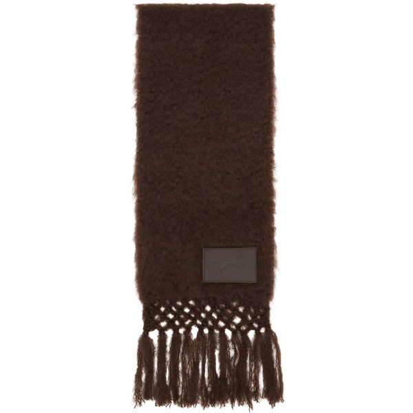  Jil Sander Brown Wool Blend Scarf 