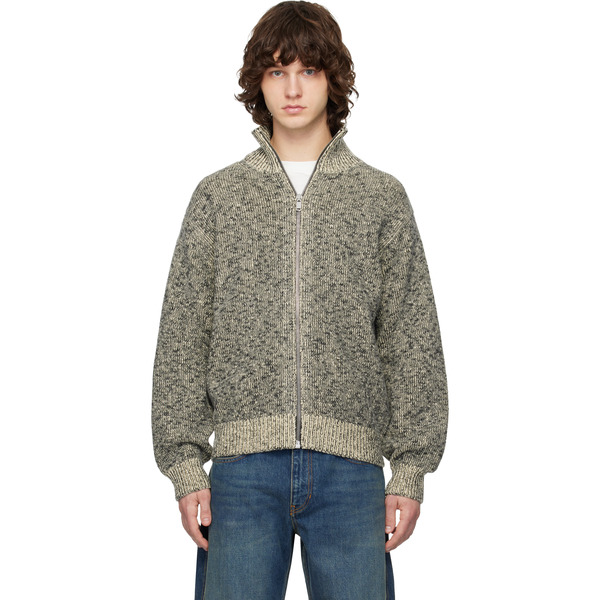  Jil Sander Gray Knit Track Jacket 