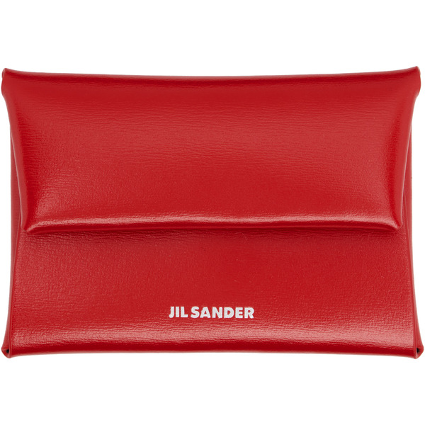  Jil Sander Red Folded Coin Pouch 