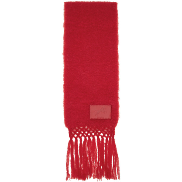  Jil Sander Red Wool Blend Scarf 