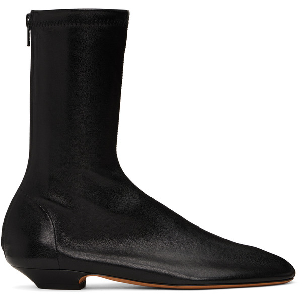  Khaite Black Apollo Flat Ankle Boots 