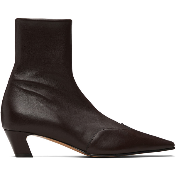  Khaite Brown Nevada Stretch Low Boots 
