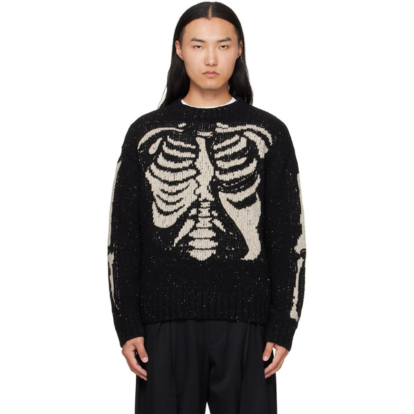  Khoki Black Needle Punched Knit Sweater 