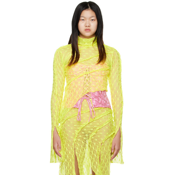  Kim Shui Ssense Exclusive Yellow Asymmetrical Turtleneck 