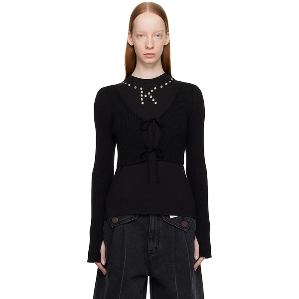  KimhĒkim Black Cropped Cardigan 