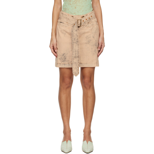  Knwls Beige Issa Denim Miniskirt 