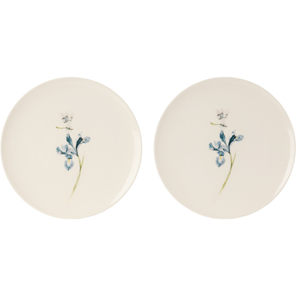  Laboratorio Paravicini Off-white Bloom Iris Dessert Plate Set 