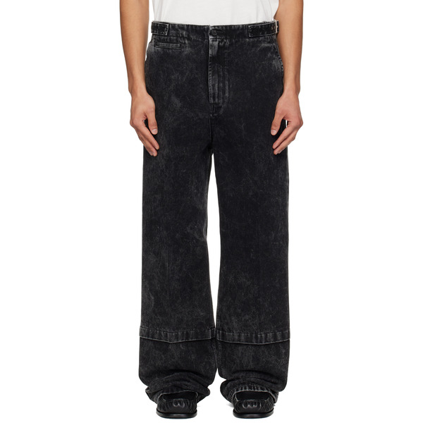  Lanvin Black Loose Fit Washed Jeans 