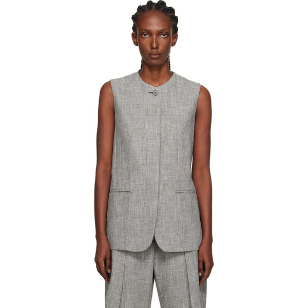  Lanvin Gray Button Vest 
