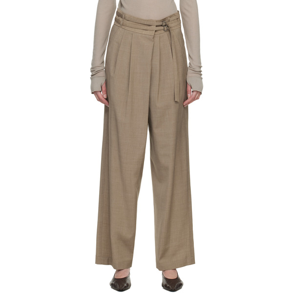  Le17septembre Brown Overwrap Wide Trousers 