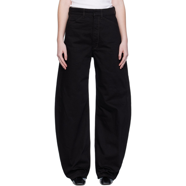  Lemaire Black High Waisted Curved Jeans 