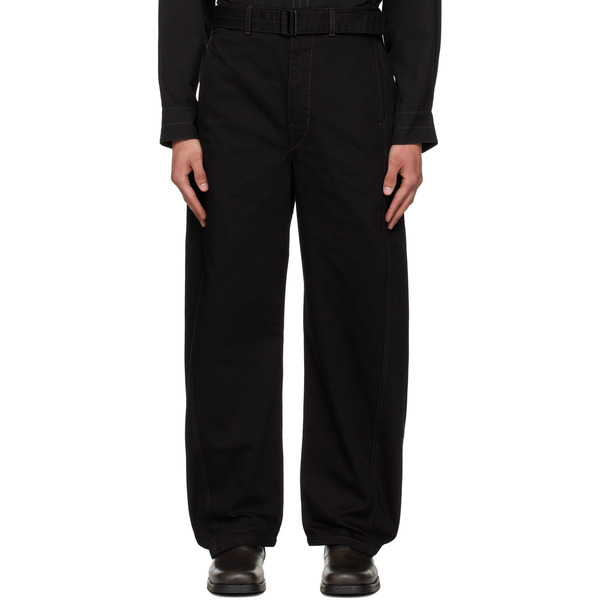  Lemaire Black Twisted Belted Jeans 