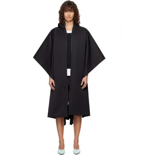  Lii Black Long Poncho Coat 