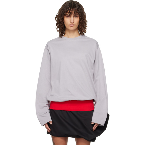  Lii Gray Contrast Waistband T-shirt 