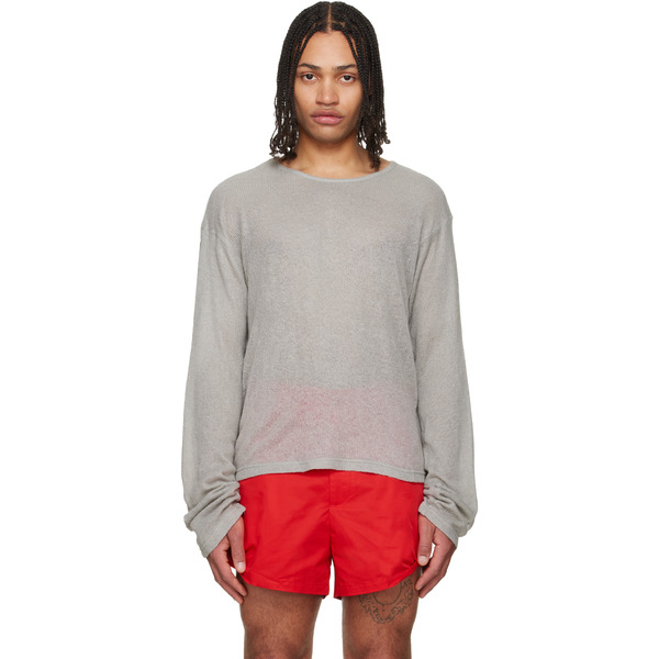  Lii Gray Open-knit Sweater 