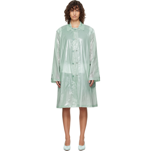  Lii Green Gloss Trench Coat 