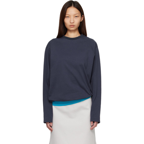  Lii Navy Contrast Waistband T-shirt 