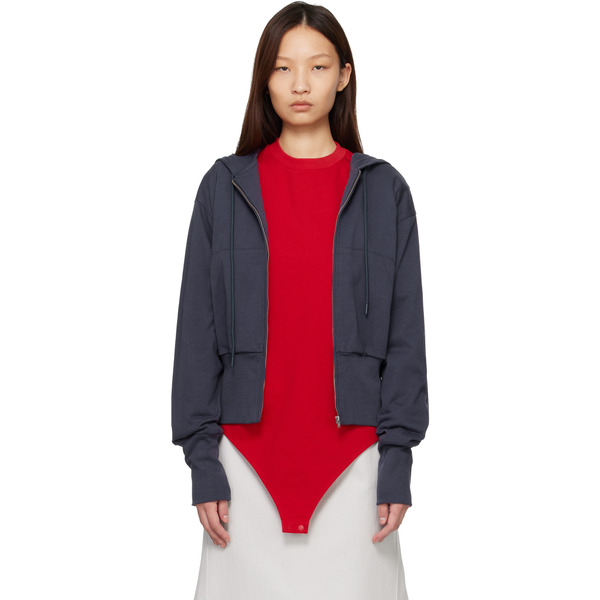  Lii Navy Wide Band Zip-up Hoodie 