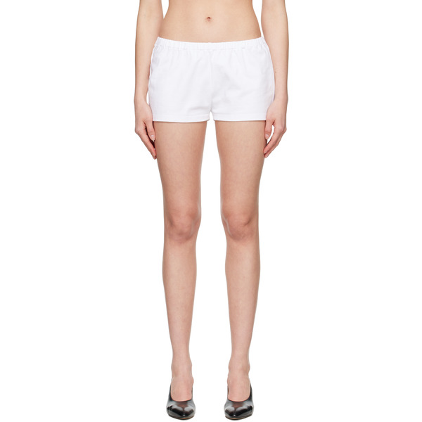  Lii White Cotton Knit Shorts 