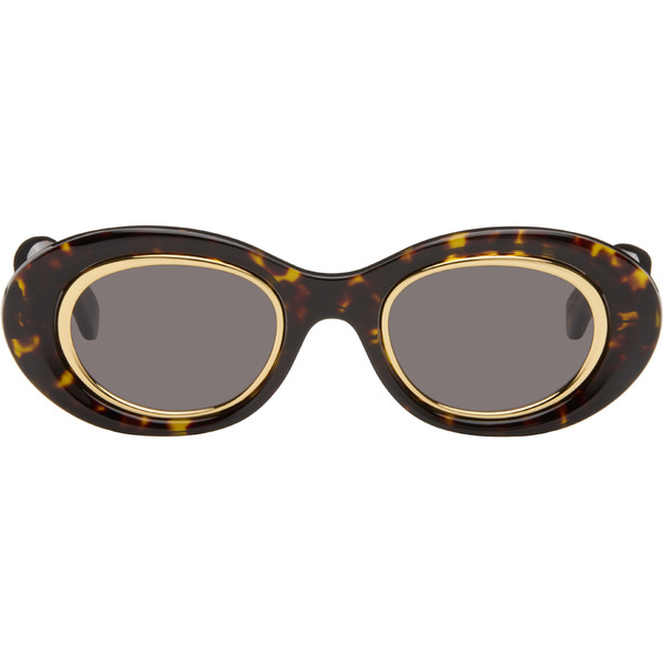  Loewe Brown Mini Anagram Oval Sunglasses 