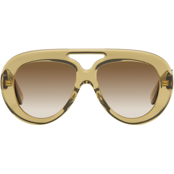  Loewe Yellow Curvy Logo Aviator Sunglasses 