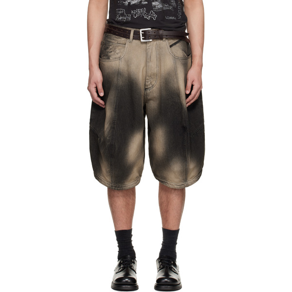  Lu'u Dan Gray Puffa Denim Shorts 