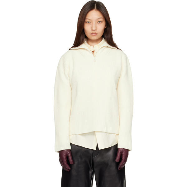  Mackage Off-white Gladys Knit Half-zip Pullover Sweater 