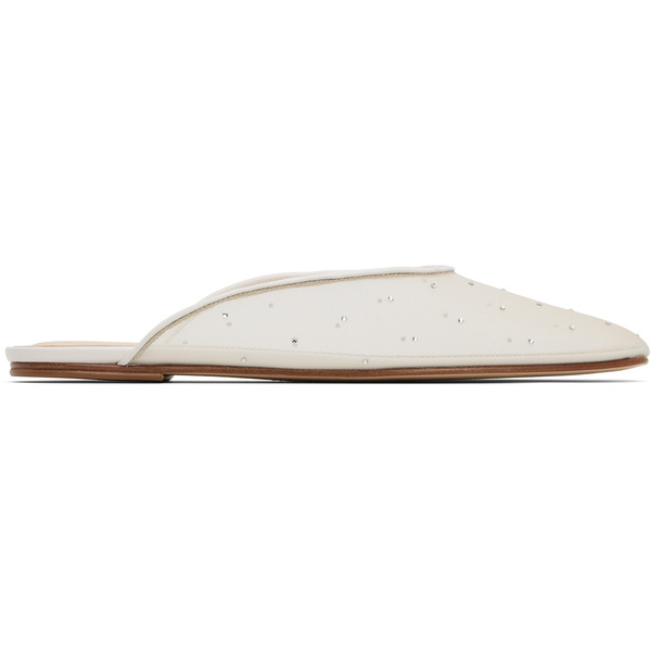  Magda Butrym Off-white Crystal Mesh Flat Mules 