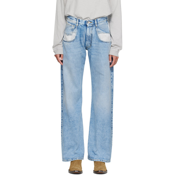  Maison Margiela Blue Contrasted Pockets Straight Jeans 