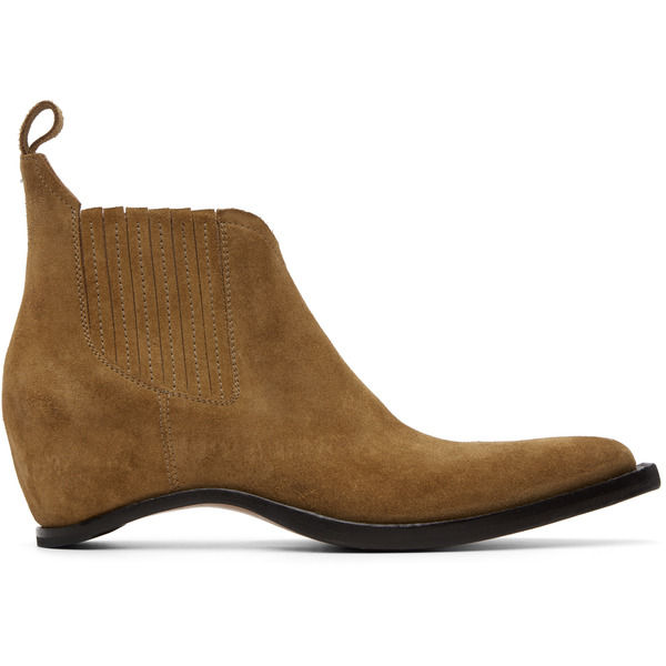  Maison Margiela Tan Heel-less Western Chelsea Boots 