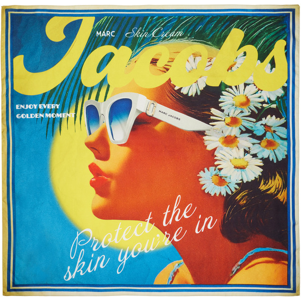  Marc Jacobs Multicolor Sun Poster Silk Scarf 