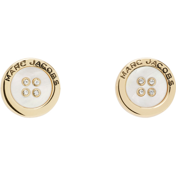  Marc Jacobs 'the Button' Mother Of Pearl Stud Earrings 