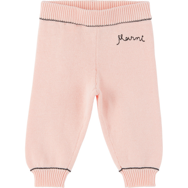  Marni Baby Pink Embroidered Logo Lounge Pants 