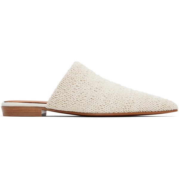  Mcqueen Off-white Birdee Leather Knit Mules 